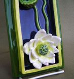 20 Percent Discount Lotus Water Lily With Pods 3-D Ceramic Tile House Plaque, Ready To Ship 2 small