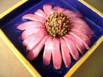Pink Daisy Delight Ceramic Shadow Box Wall Decor 1 small