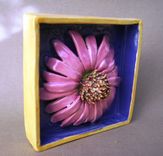 Pink Daisy Delight Ceramic Shadow Box Wall Decor 4 small
