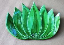 Large Agave Plate, Ceramic Spoon Rest. 4 small