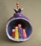 Pomegranate Ornament With Cross And Bird In A Nest (Reserved) But Taking Orders 5 small