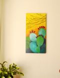 Sunrise Cactus Butte Acrylic On Canvas Painting, 2 small