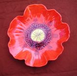 Red Poppy Serving Dish, Fruit Bowl, Handmade Pottery 2 small