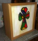 Stained Glass And Polymer Lightbox Cross 1 small