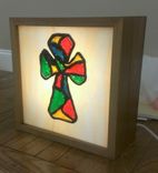 Stained Glass And Polymer Lightbox Cross 2 small