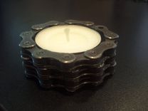Mood Lighting, Bicycle Chain Tea Light Candle Holder - Reclaimed Cyclist Gift, Hipster Houseware 5 small