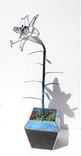 White Madonna Lily In Stained Glass - Industrial Flower- Sculpture-Centerpiece 4 small