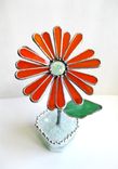 Gerbera Daisy In Bright Orange - Stained Glass 2 small