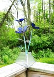 Anemone In Cobalt Blue Stained Glass Industrial Flower Sculpture 5 small