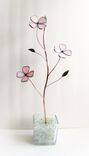 Dogwood In Palest Pink Stained Glass-Industrial Flower Sculpture 4 small