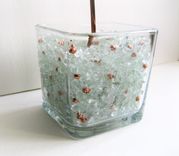 Dogwood In Palest Pink Stained Glass-Industrial Flower Sculpture 5 small