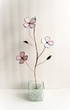 Dogwood In Palest Pink Stained Glass-Industrial Flower Sculpture 2 small