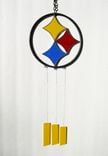 Steelers Stained Glass Sun Catcher/ Wind Chimes 2 small