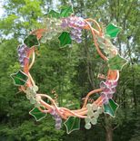 Wreath In Stained Glass And Copper- Grape Vine 3 small