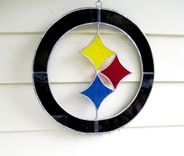 Steelers Custom Stained Glass Sun Catcher- With 6 Super Bowl Trophies +1 To Add This Year- 1 small