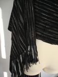 Hand Woven Shawl - Black/Tan/Grey Ribbon 2 small