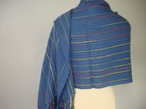 Hand Woven Shawl - Sky Blue 2 small