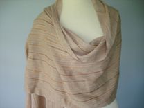 Hand Woven Shawl - Peaches & Cream 1 small