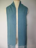 Hand Woven Grey Blue Silk/Tencel Scarf 1 small