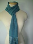 Hand Woven Grey Blue Silk/Tencel Scarf 3 small