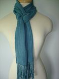 Hand Woven Grey Blue Silk/Tencel Scarf 4 small