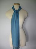 Hand Woven Azure Blue Silk/Bamboo Scarf 5 small