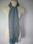 Hand Woven Sepia Grey Silk Scarf 1 small