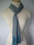 Hand Woven Sepia Grey Silk Scarf 2 small