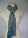 Hand Woven Sepia Grey Silk Scarf 3 small