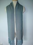 Hand Woven Sepia Grey Silk Scarf 4 small