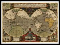 1595 Hondius Map Of The World 5 small
