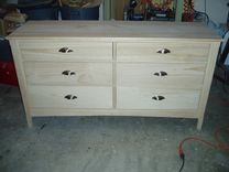 Dresser, 6 Drawers - Pine 3 small