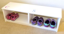 Eco-Friendly Painted Entryway Shoe Rack Bench 4 small