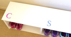 Eco-Friendly Painted Entryway Shoe Rack Bench 3 small