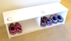 Eco-Friendly Painted Entryway Shoe Rack Bench 1 small
