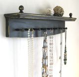 Necklace Rack - Rich, Beautifully Aged Jet Black Necklace Organizer, Necklace Hanger, Display Rack 1 small