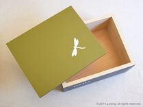 Personalized Wooden Dragonfly Box, Hand-Cut Artwork & Initials 2 small