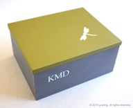 Personalized Wooden Dragonfly Box, Hand-Cut Artwork & Initials 1 small