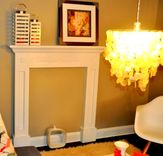 Carved Painted Fireplace Mantel 1 small