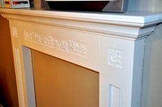 Carved Painted Fireplace Mantel 5 small