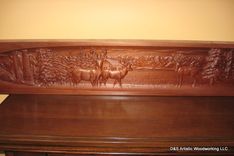 Carved Fireplace Mantel Insert With Deer 1 small