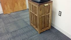 Mission Style Flat Panel Trash Cans 3 small