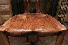 Hand-Carved Walnut Side Chair 2 small