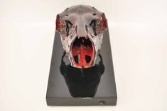 Painted Elk Skull- Custom Sculpture And Art 6 small