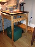 Reclaimed Pine End Table With Quilted Mahogany Top 2 small