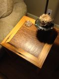 Reclaimed Pine End Table With Quilted Mahogany Top 3 small