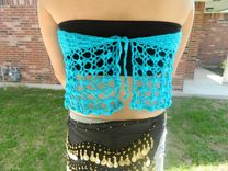 Hand Crocheted Summer Festival Halter Top 5 small