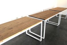 Coffee And Waxed Reclaimed White Pine Top With White Steel Legs 2 small