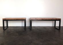 Rustic Top And Black Patina'd Benches 1 small