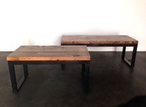 Rustic Top And Black Patina'd Benches 2 small
